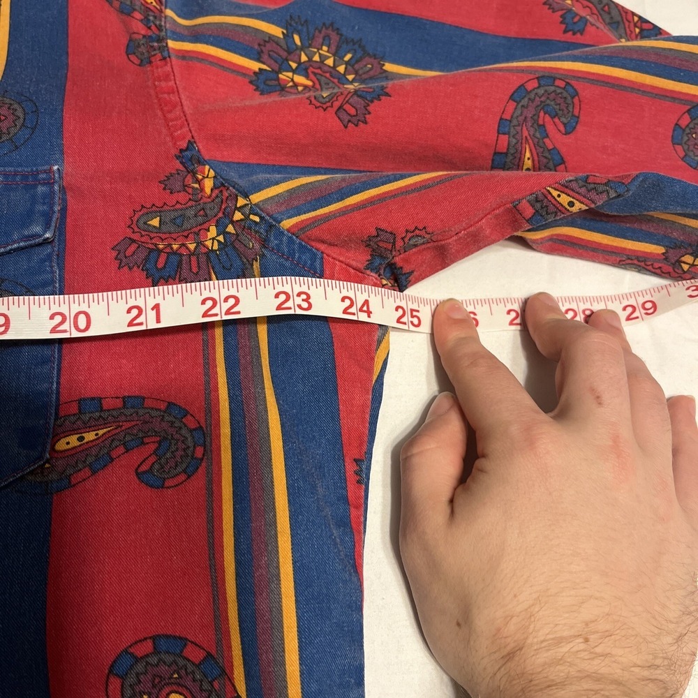 Vintage Wrangler Cowboy Cut BrushPopper Aztec Shirt Size 16.5-35 X-Long Tail - Picture 6 of 7